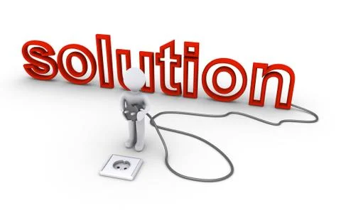 Person is ready to plug in the solution Stock Illustration