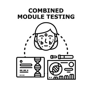 Person receiving combined module testing for health analysis 스톡 일러스트