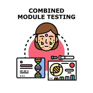 Person receiving combined module testing for health analysis Stock Illustration