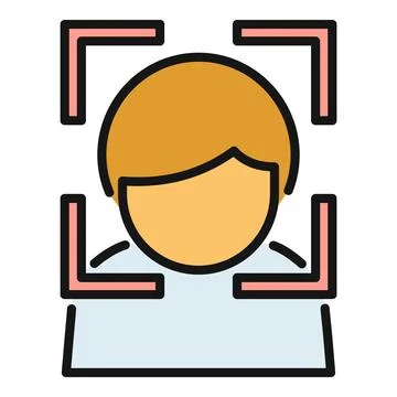 Person recognition system scanning user for security identification Stock Illustration