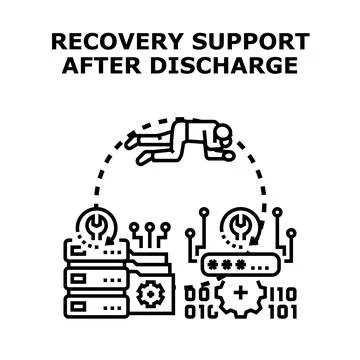 Person recovering data with digital support systems 库存插图