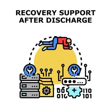 Person recovering data with digital support systems Stock Illustration