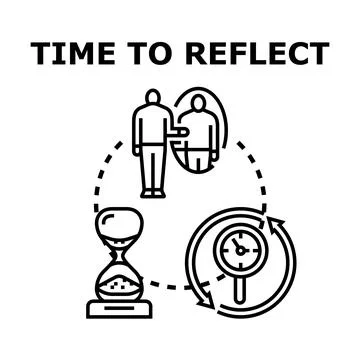 Person reflecting looking in mirror concept Stock Illustration