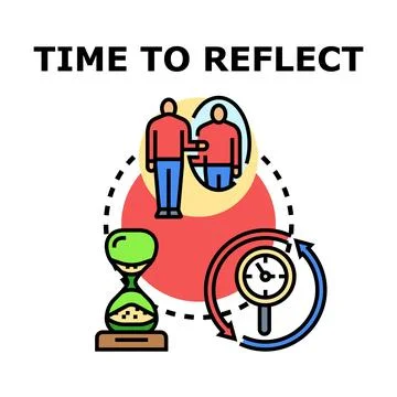 Person reflecting looking in mirror concept Stock Illustration