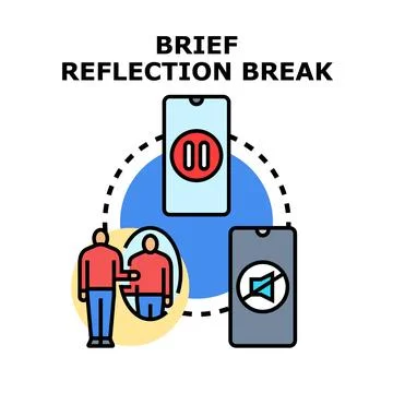 Person reflecting pausing digital noise for break Stock Illustration