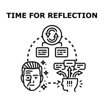 Person reflecting thinking evaluating choices for decision making Stock Illustration