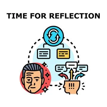 Person reflecting thinking evaluating choices for decision making Stock Illustration