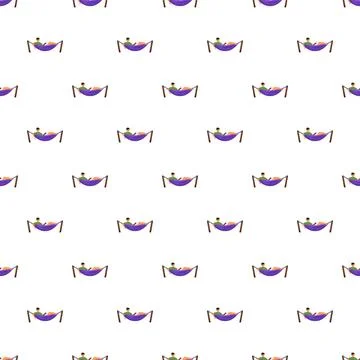 Person relaxing in hammock seamless pattern background Stock Illustration