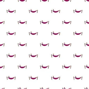 Person relaxing in hammock seamless pattern background Stockillustratie