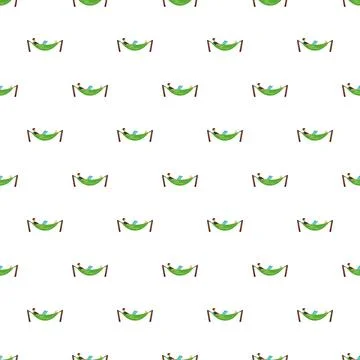 Person relaxing in hammock using laptop seamless pattern Stock Illustration