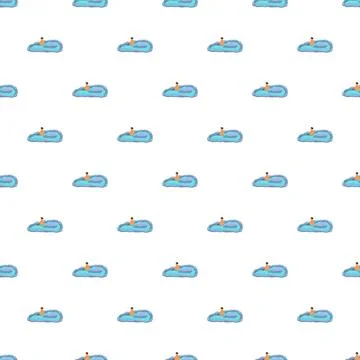 Person relaxing in a repeating blue pool pattern Stock Illustration
