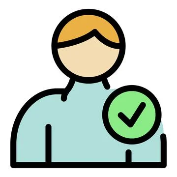 Person reliability icon color outline vector Stock Illustration