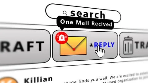 Person replying to mail Stock Illustration