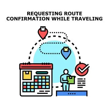 Person requesting route confirmation and delivery schedule Stock Illustration