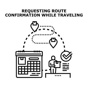 Person requesting route confirmation and delivery schedule Stock Illustration