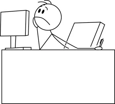Person resting at desk Vector 스톡 일러스트
