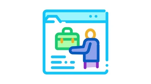 Person resume information folder Icon Animation Stock Footage 145283954