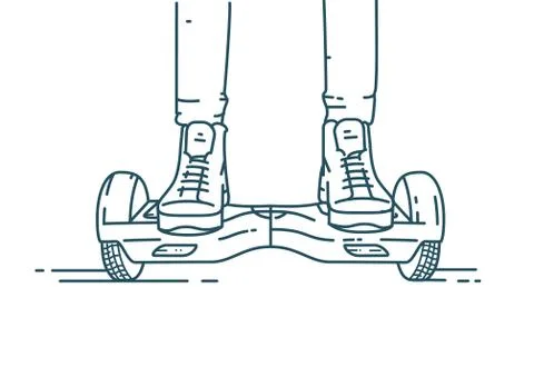 Person riding a Hoverhoard Stock Illustration