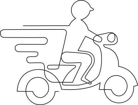 Person riding scooter Vector Stock Illustration