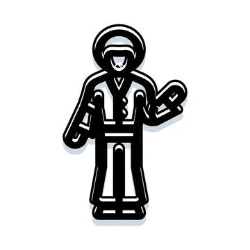 Person in robe icon doing a gesture Stock Illustration