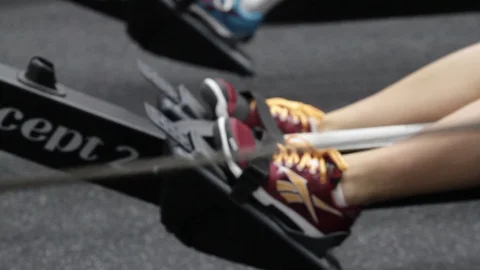 Person On Rowing Machine Stock Footage 88187079