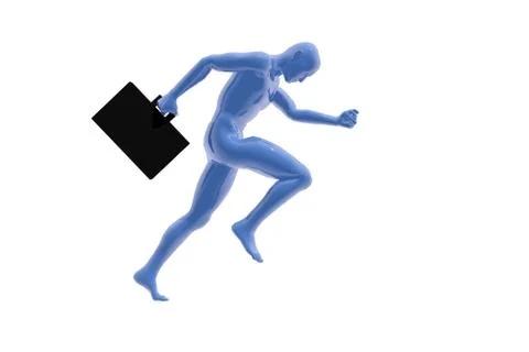 Person running with a briefcase Stock Illustration