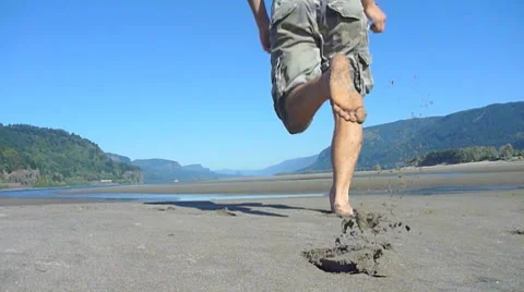 Person Running in the Gorge Stock Footage 8435901