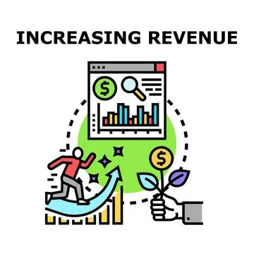 Person running on graph increasing business revenue growth Stock Illustration