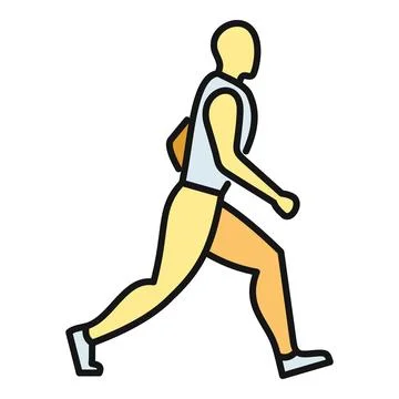 Person running in outline flat vector illustration Stock Illustration