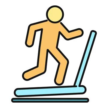 Person running on treadmill during workout training Stock Illustration