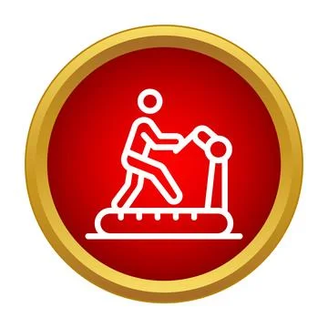 Person running on treadmill exercise workout icon Stock Illustration