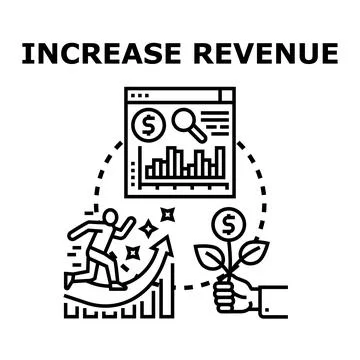 Person running upwards on a graph increasing revenue Stock Illustration