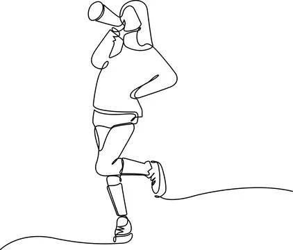 Person running while holding megaphone outdoors Vector 스톡 일러스트