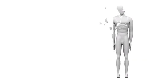 Person scattered on white background. Video stock 236534485
