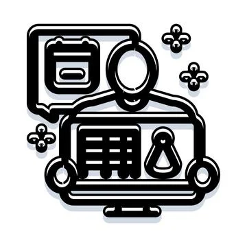 Person scheduling data and managing digital workflow 스톡 일러스트