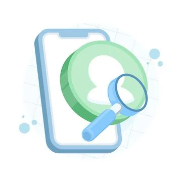 Person search icon showing user silhouette with magnifying glass Illustrazione stock