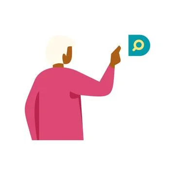 Person searching for information using a digital interface Illustrazione stock
