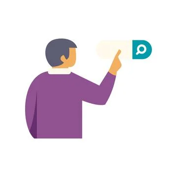Person searching information on web browser search engine イラスト素材