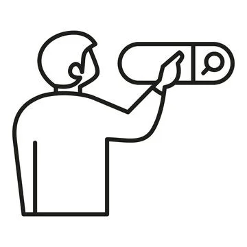 Person searching using online interface search bar 库存插图