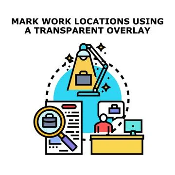 Person searching for work location via document analysis Stockillustratie