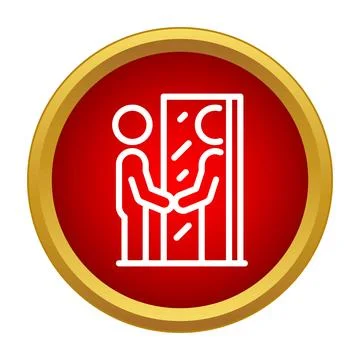 Person seeing own reflection in mirror icon Stock Illustration