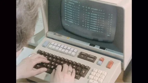 Person seek information on computer -1975 Stock Footage 104333742