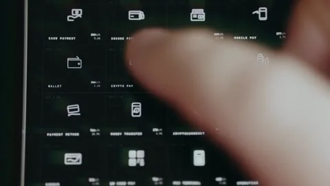 Person selecting the Crypto Pay method from a digital interface Stock Footage 333849086