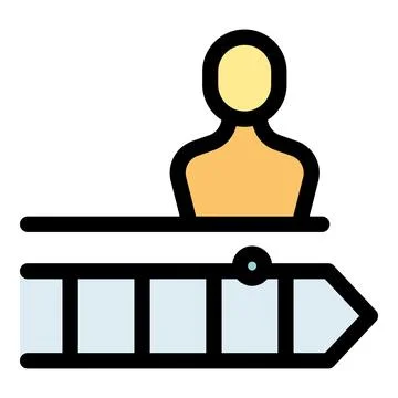 Person selecting progress bar icon showing completion level Ilustración de archivo