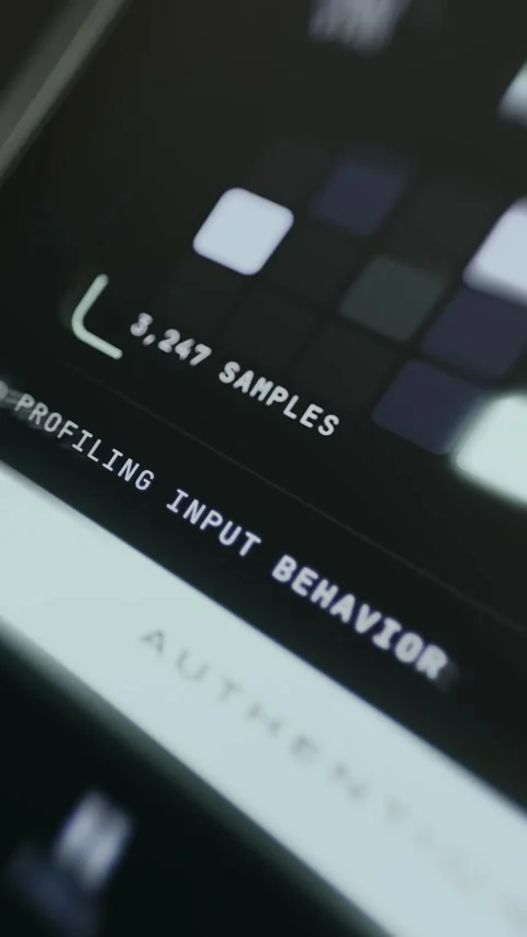 Person selects Authenticate button for identity verification and secure login Stock Footage 335457163