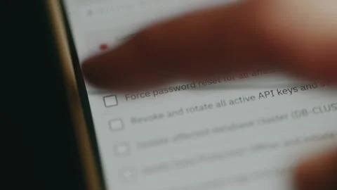 Person selects the Force password reset option within Cybersecurity incident Stock Footage 333822322