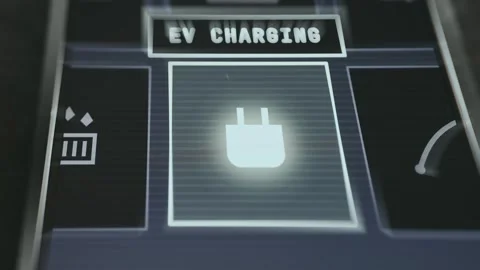 Person selects the option labeled EV Charging Video stock 335472336