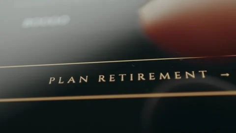Person selects the option Plan Retirement Video stock 332509676