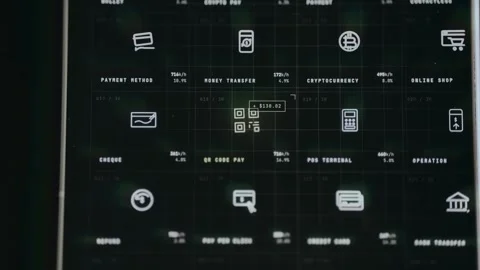 Person selects the QR code payment option Stock Footage 333849576