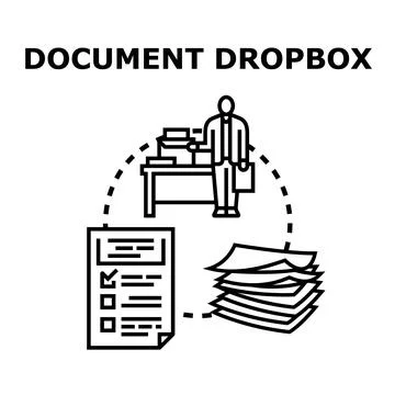 Person sending documents to online data storage Stockillustratie
